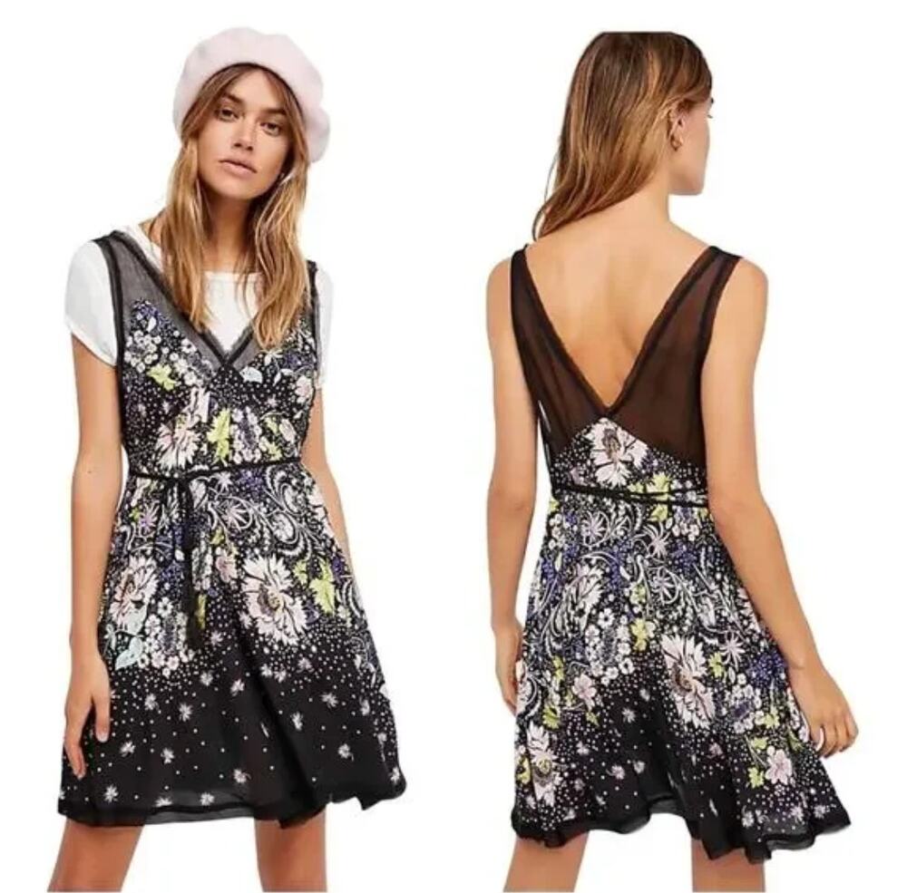 Free People Longwood Printed Floral Slip Dress XS